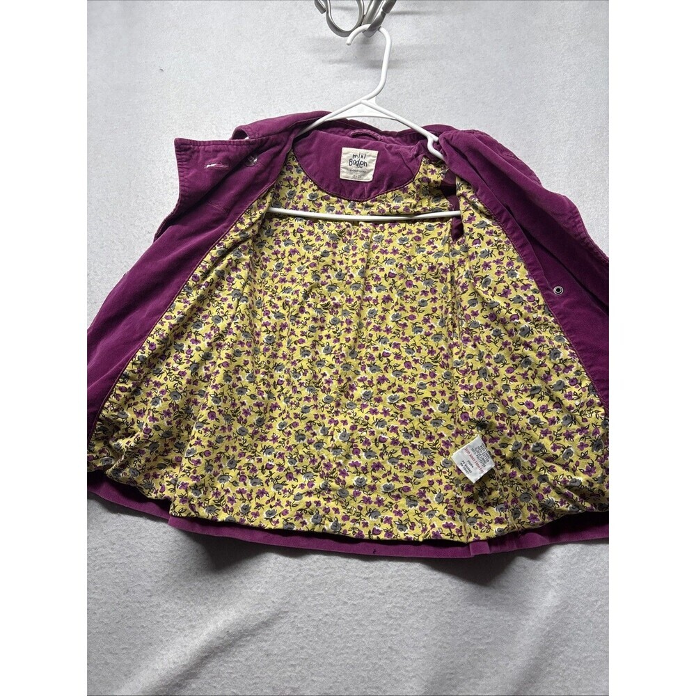Mini Boden Girl's Purple Velvet Jacket Size 2-3Y Floral Lining - Picture 4 of 5